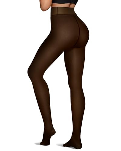 OEAK Womens Fleece Lined Tights Sheer Fake Translucent Pantyhose Thermal Tights High Waisted Foot... | Amazon (US)