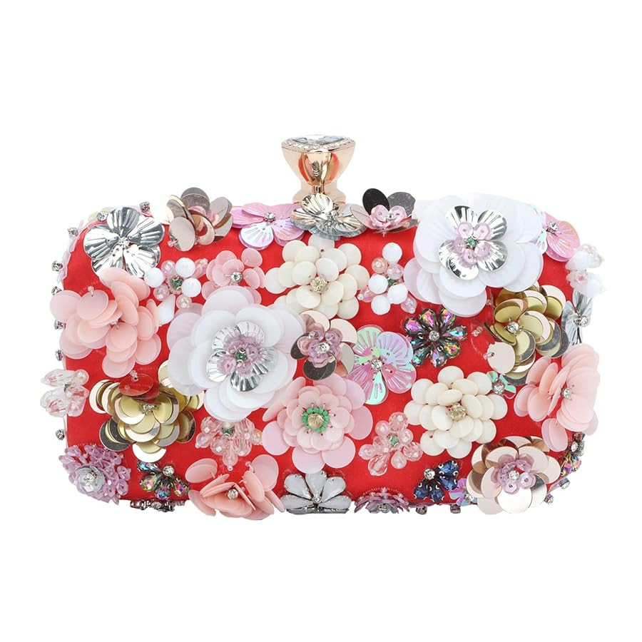 Lanpet Women Clutches Flower Evening Handbag Chain Strap Shoulder Bag | Amazon (US)