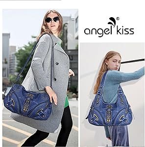 Angelkiss Hobo Purses and handbags for Women Satchel Handbag Women Purses Large Daily Shoulder Ba... | Amazon (US)