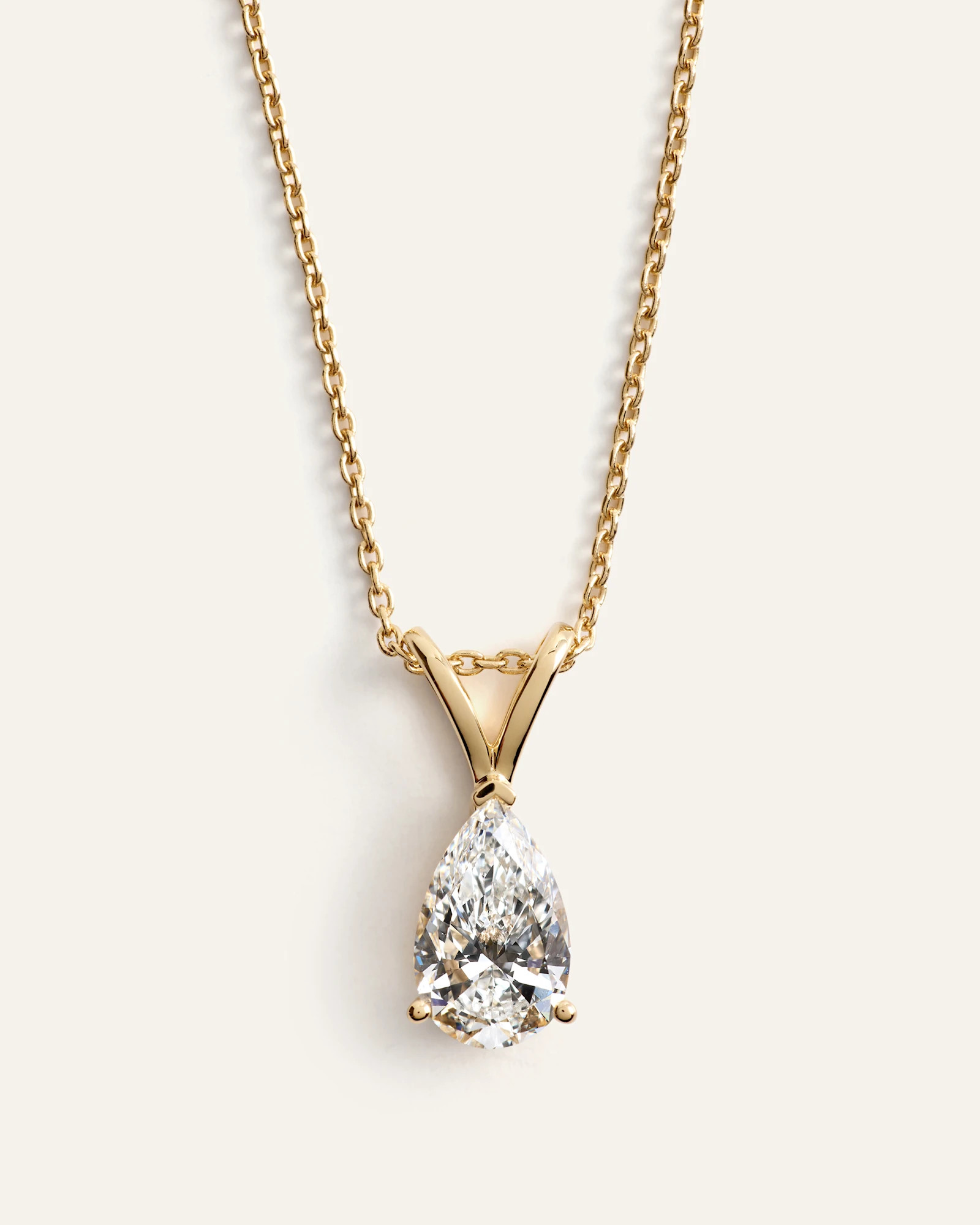 Quince | Women's 14K Gold Lab Grown Diamond Pear Solitaire Necklace 1ctw in Yellow Gold | Quince