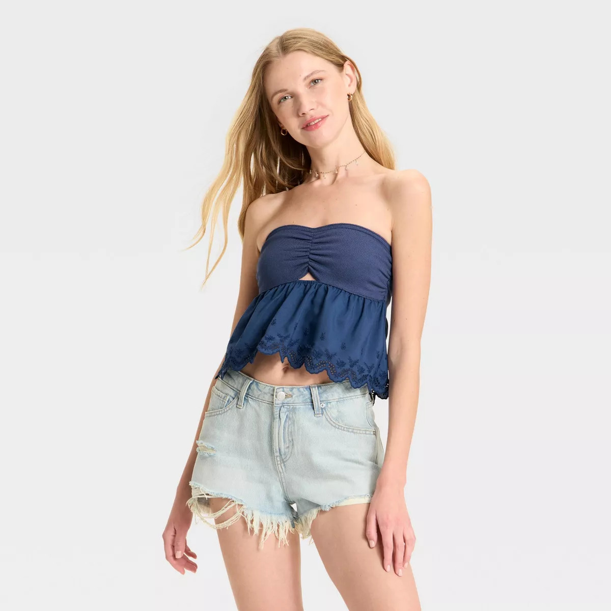 Women's Knit Woven Twist Tube Top - Wild Fable™ | Target