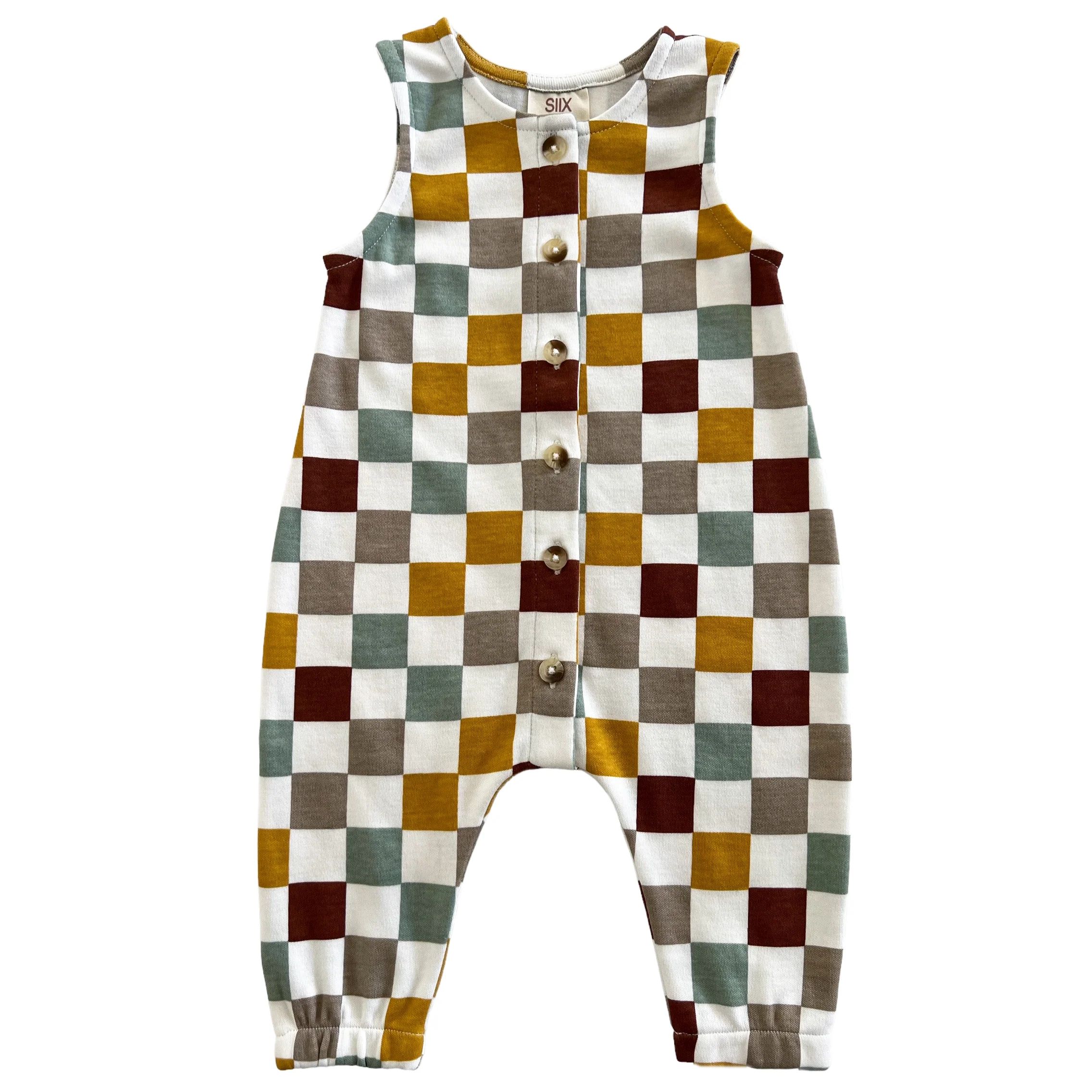Cannoli Checkerboard / Organic Bay Jumpsuit | SpearmintLOVE