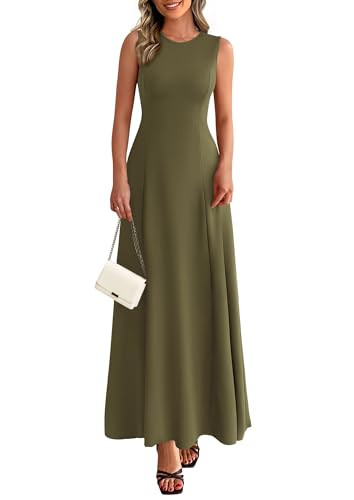 PRETTYGARDEN Women's Maxi Dress Summer Wedding Guest 2026 Spring A Line Long Tank Flowy Modest Sl... | Amazon (US)