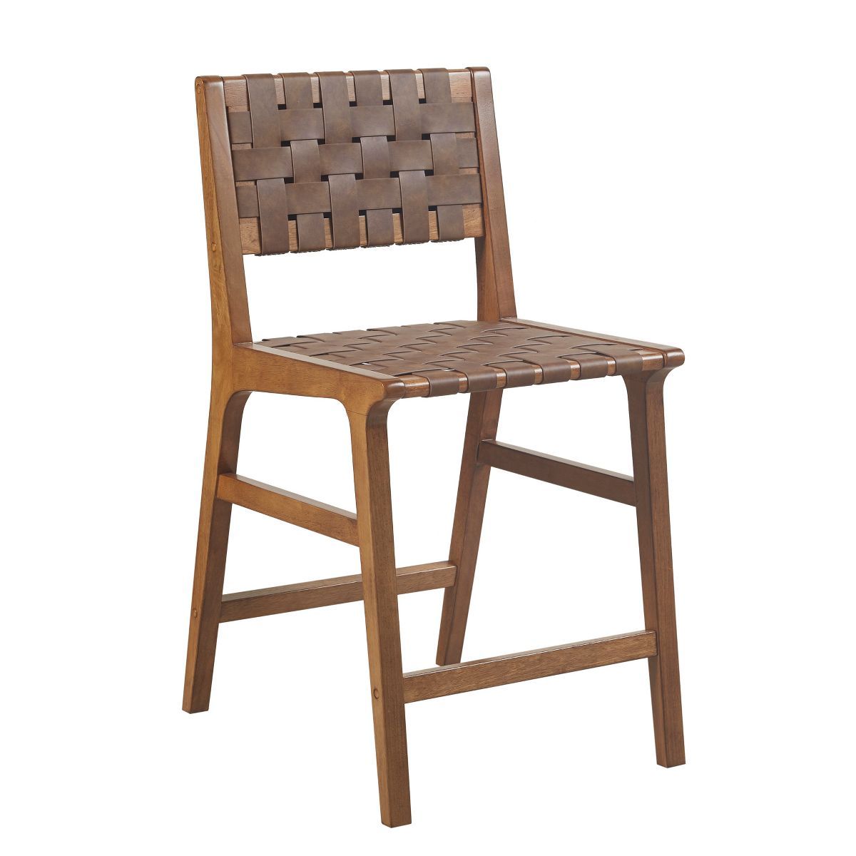 LIVN CO. Mid-Century Brown Faux Leather Counter Stool | Target