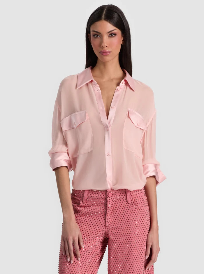 FINELY OVERSIZED UTILITY SHIRT | Alice + Olivia
