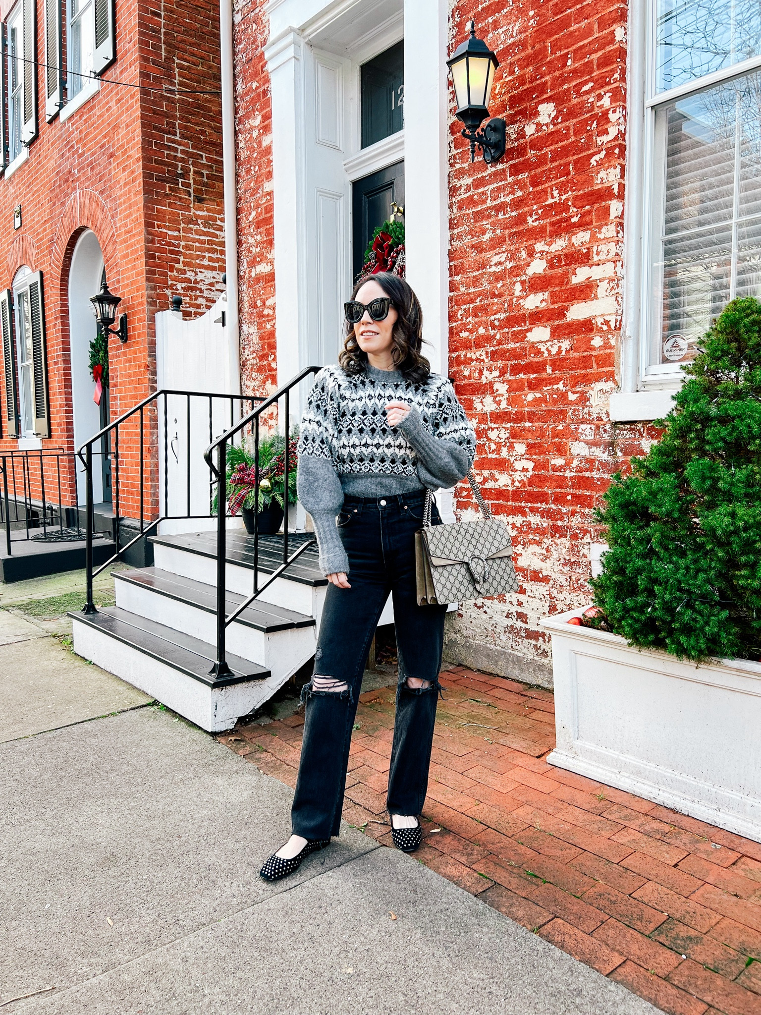 Winter Outfit, black jeans, cozy fair isle sweater 

#LTKover40 #LTKSeasonal