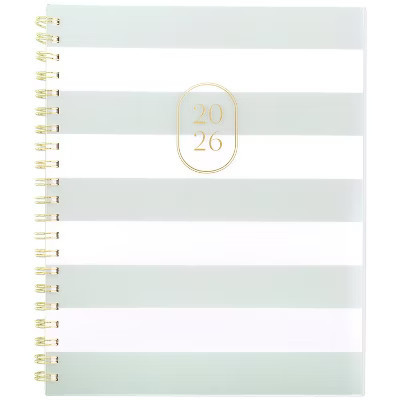 Sugar Paper Essentials 11"x9.5" 2026 Large Frosted Planner Green Stripe | Target