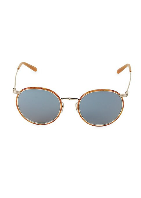Oliver Peoples Men's Coleridge 50MM Round Sunglasses - Gold | Saks Fifth Avenue
