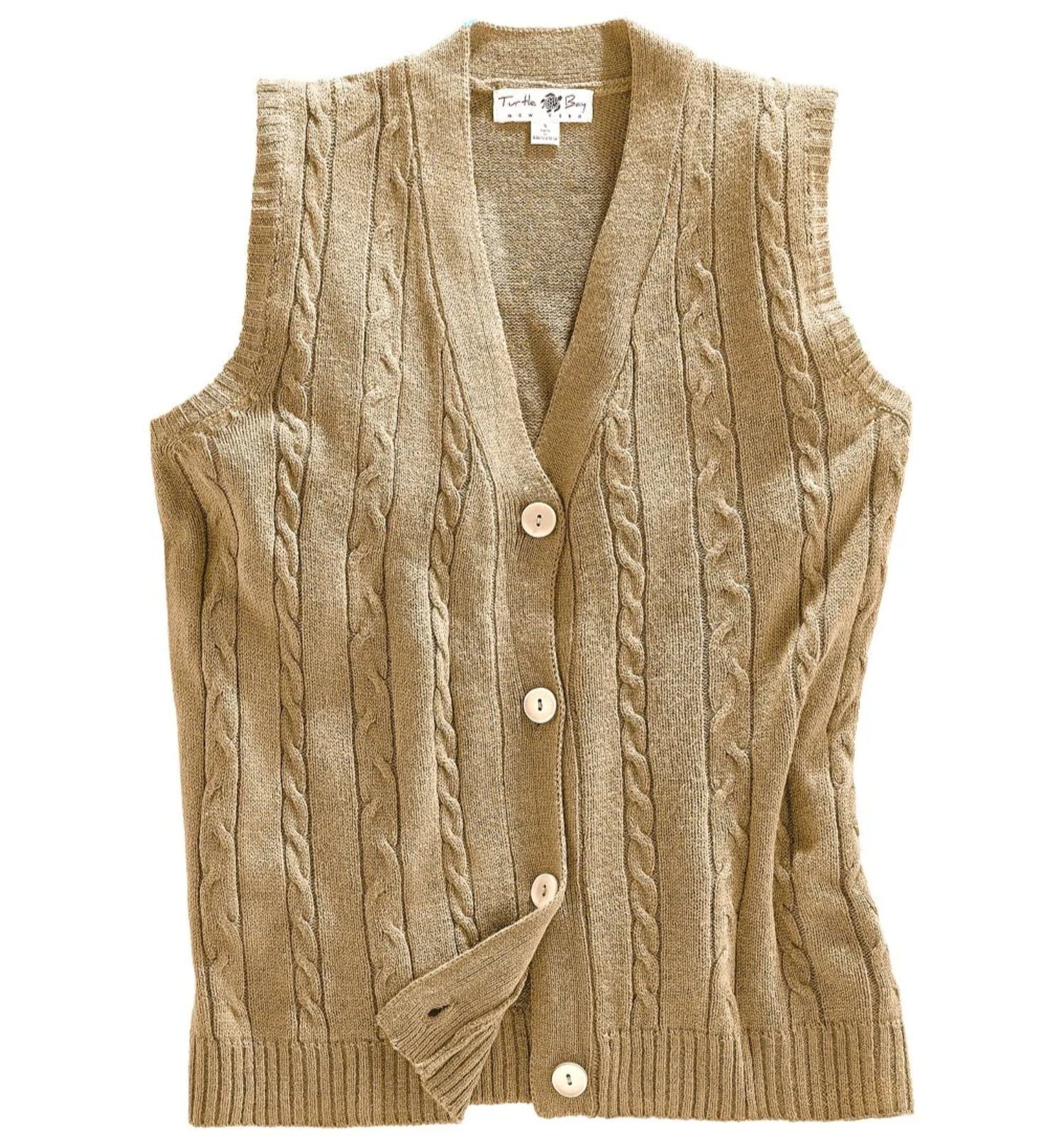 Women's Button Front Cable Cardigan Sweater Vest – Button Up Styling in a Timeless Cable Knit | Walmart (US)