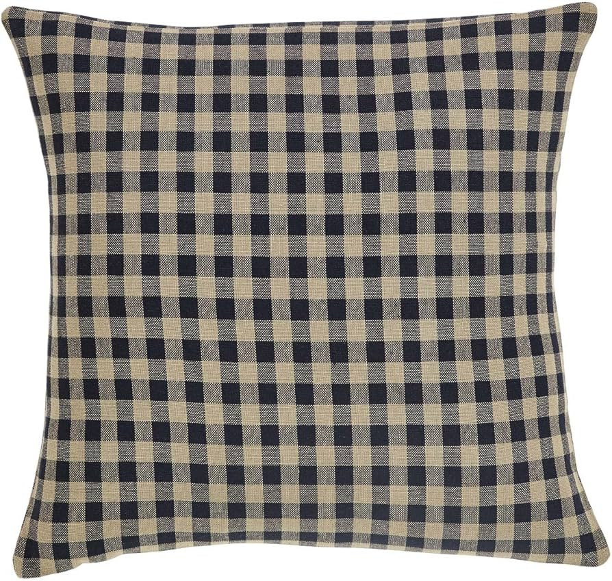 VHC Brands, Black Check, Cotton, 16x16, Fabric Pillow, Black | Amazon (US)