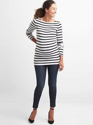 Maternity Modern Stripe Boatneck T-Shirt | Gap US