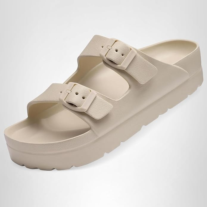 Goosecret Women's Comfortable Arch Support Walking Platform Sandals | Lightweight Chunky Slip-On ... | Amazon (US)