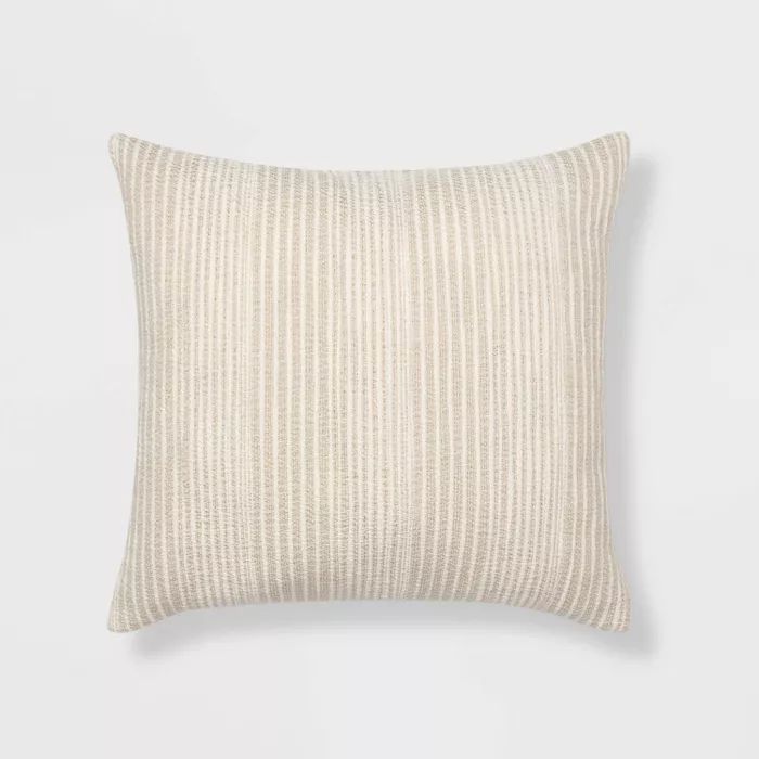 &#8482;Euro Textured Striped Decorative Throw Pillow Natural - Threshold&#8482; | Target
