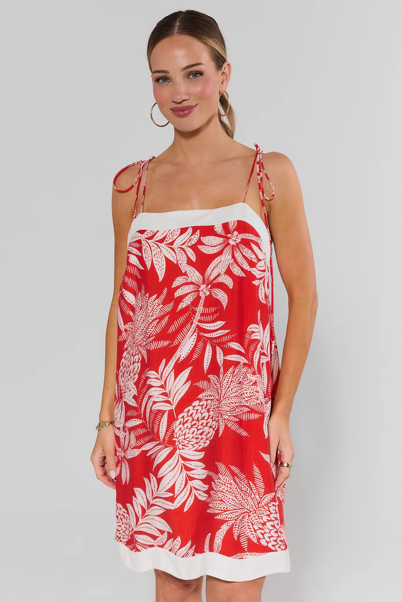 Libby Red Printed Short Dress | Avara