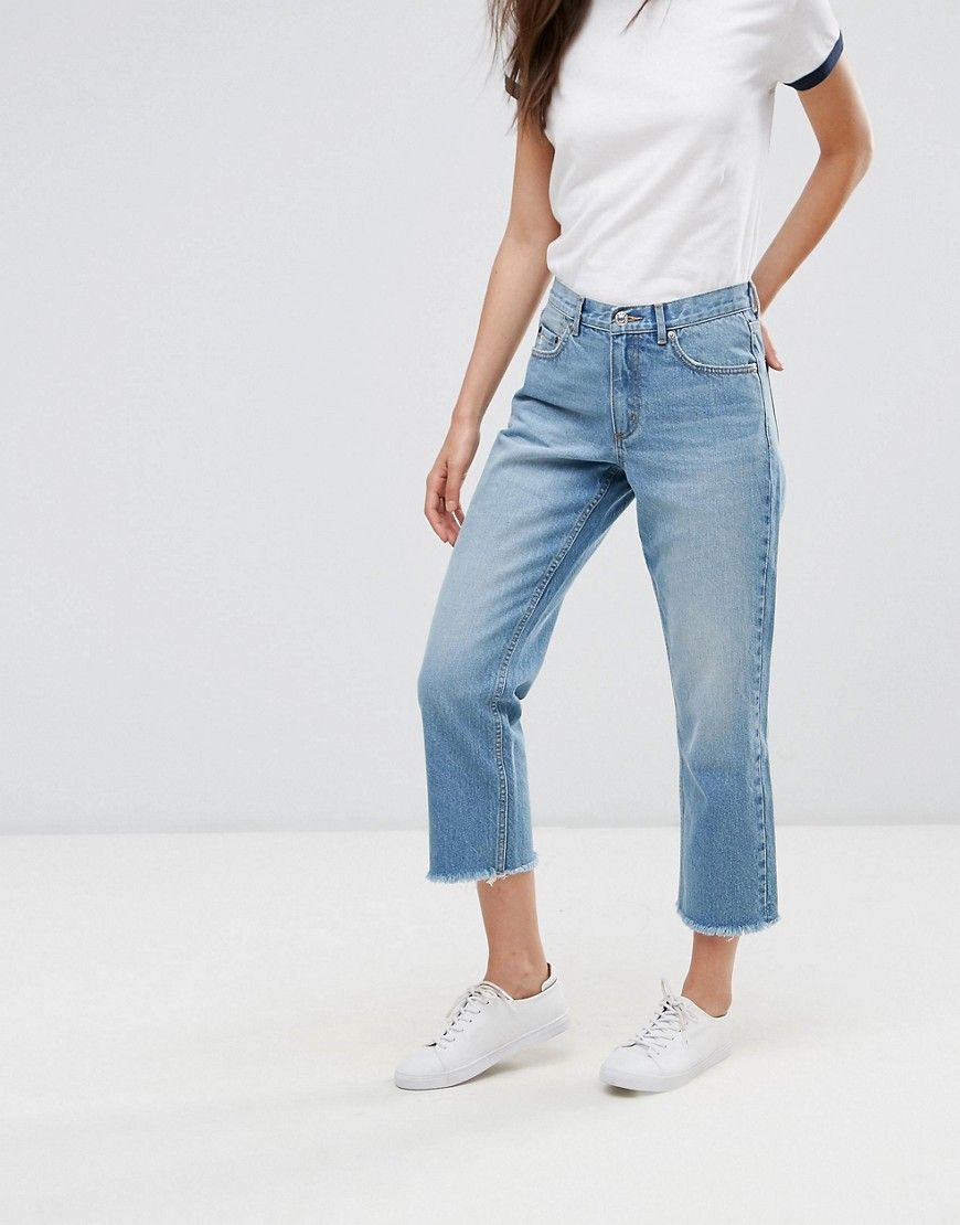 Only Straight Cropped Jeans - Blue | ASOS US
