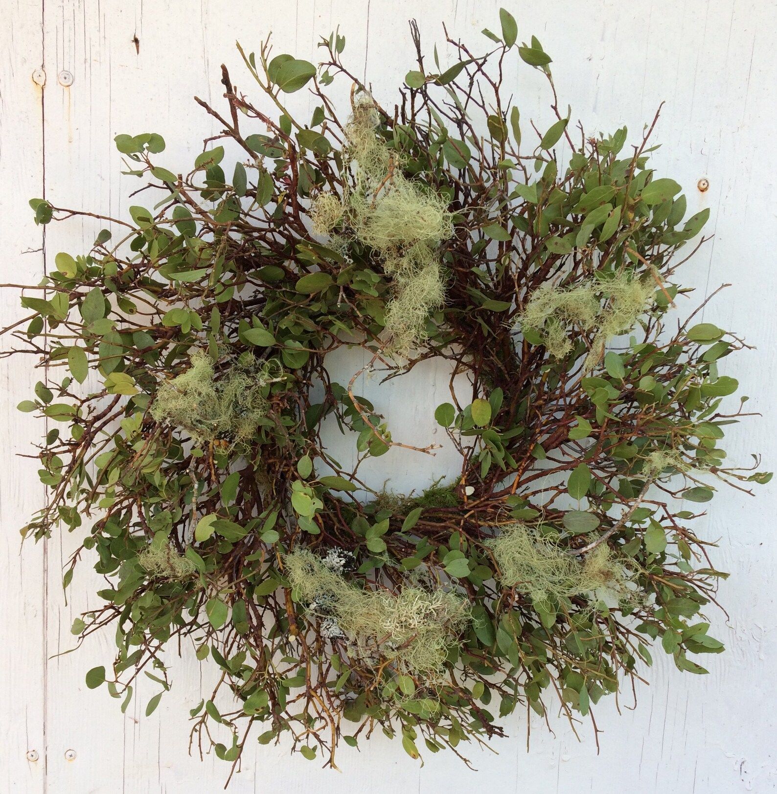 Front door Wreath, Large Wreath, Manzanita Wreath, Arctostaphylos Wreath, Lichen Wreath, Rustic W... | Etsy (US)