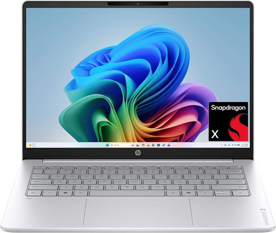 HP OmniBook 3 14 inch Next Gen AI PC, 2K Display, Snapdragon X X1-26-100, 16 GB RAM, 512 GB SSD, ... | Amazon (US)