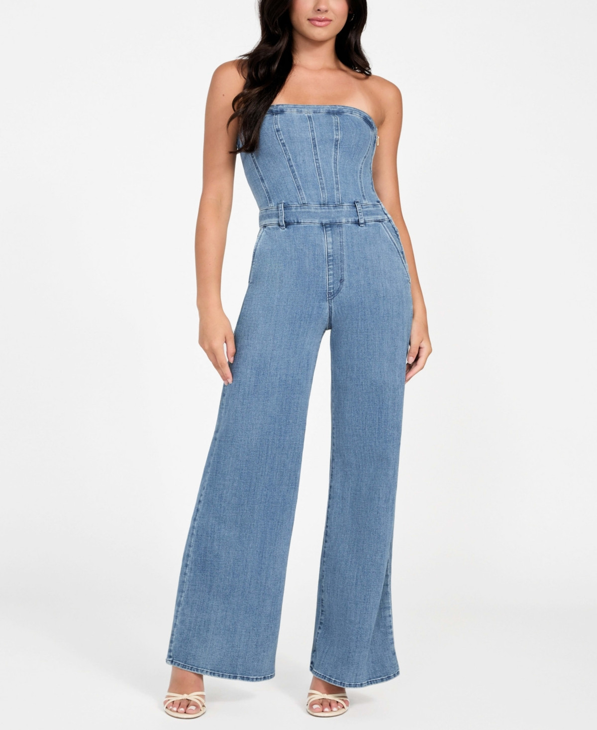 Guess Women's Donna Sleeveless Denim Jumpsuit - Mandara | Macy's