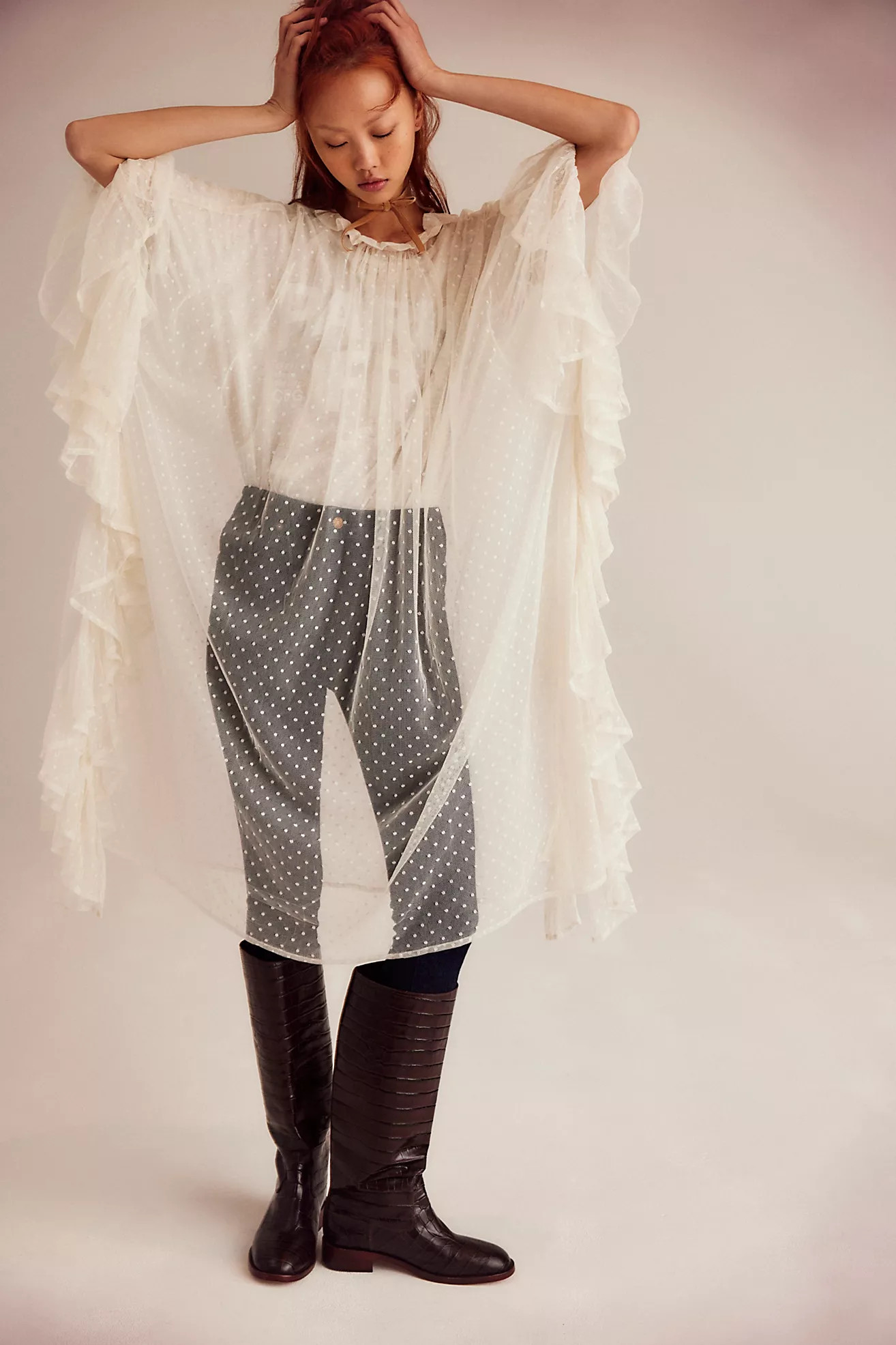 Swiss Dot Ruffle Kaftan | Free People (Global - UK&FR Excluded)