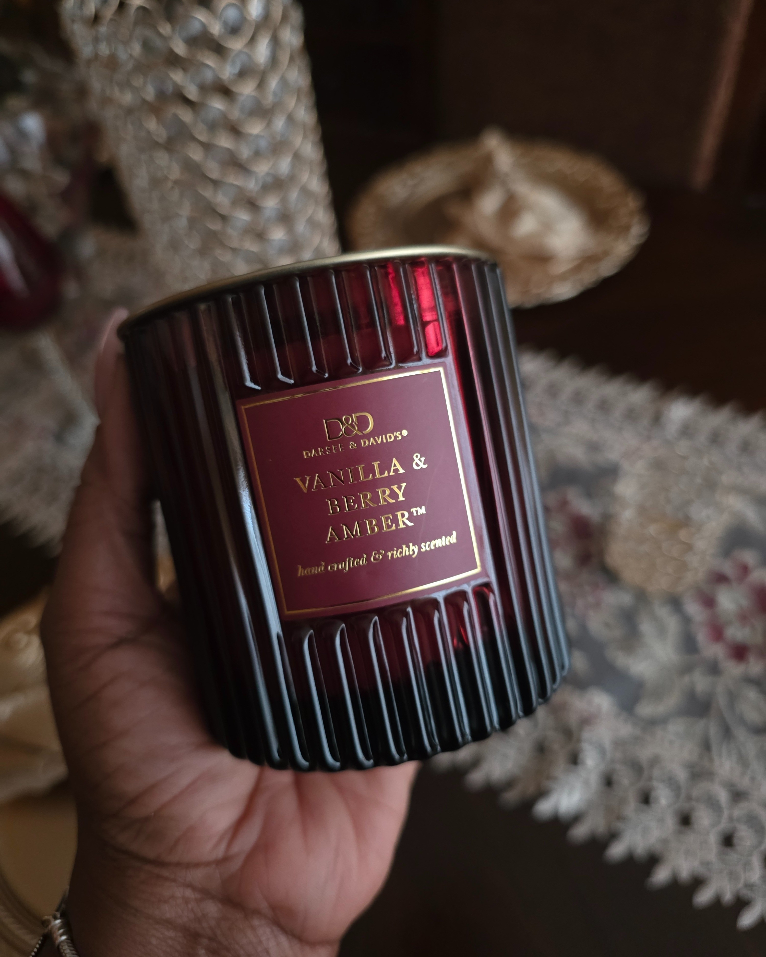 Cozy vibes only! ✨ Indulging in the delightful scent of @Darsee&Davids Vanilla & Berry Amber candle. Perfect for a relaxing evening. 🕯️

#LTKHome