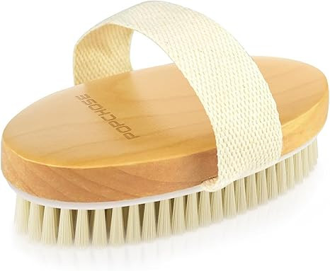 POPCHOSE Dry Brushing Body Brush, Natural Bristle Dry Skin Exfoliating Brush Body Scrub for Flawl... | Amazon (US)