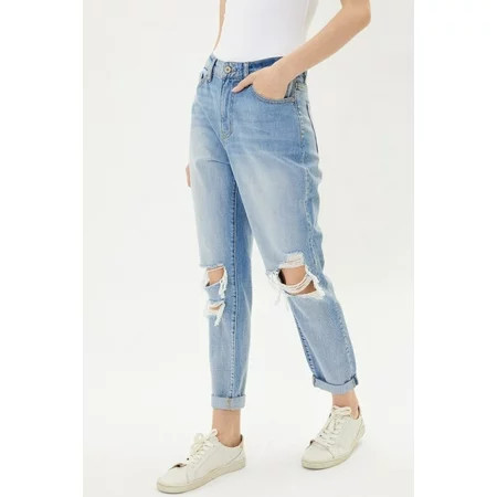 Kancan - Women s High Rise Mom Jeans - KC8579L-NV | Walmart (US)