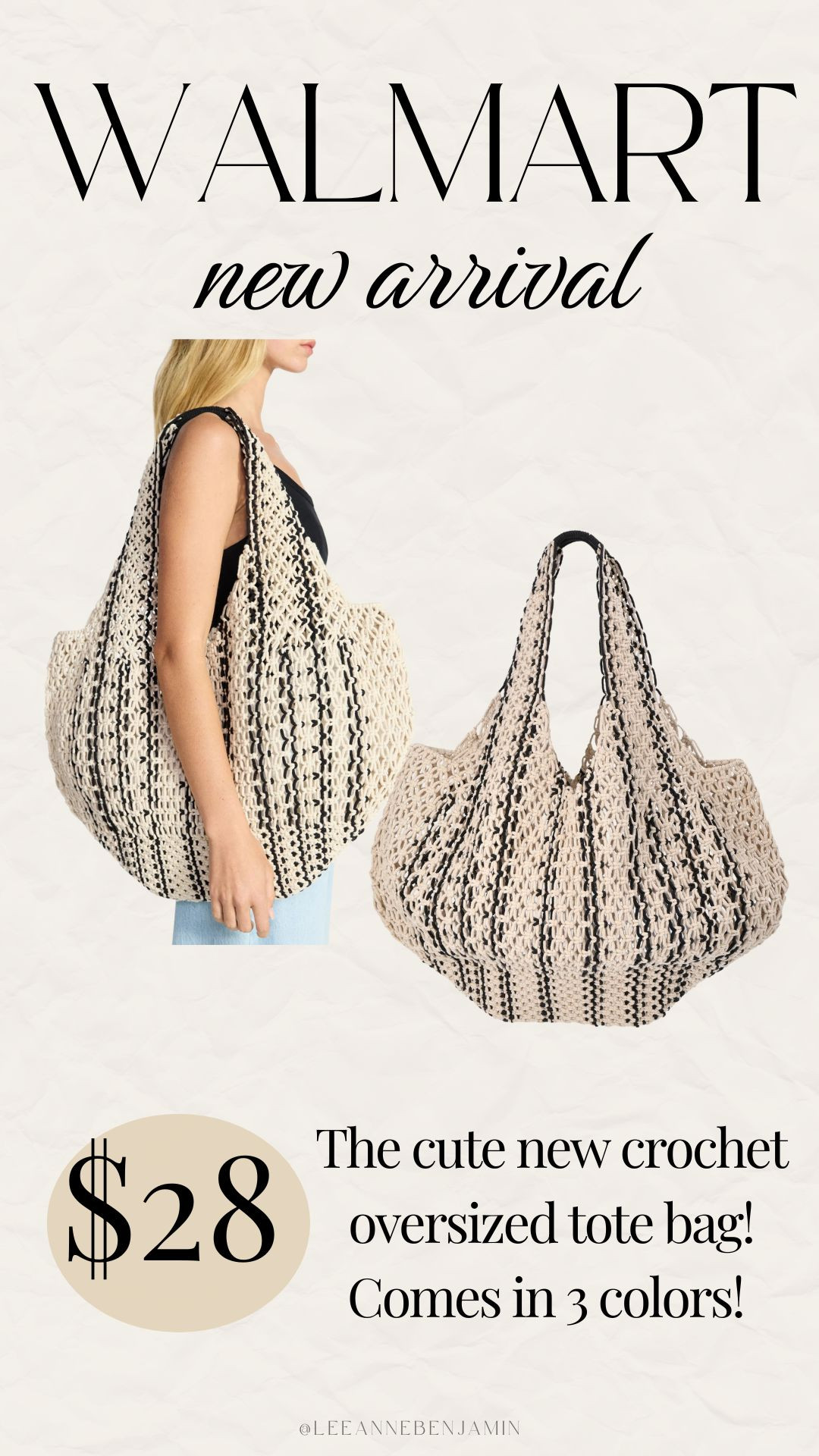 New oversized tote bag from Walmart! These come in 3 colors! 

 #LTKgrwm #LTKootd #LTKSeasonal