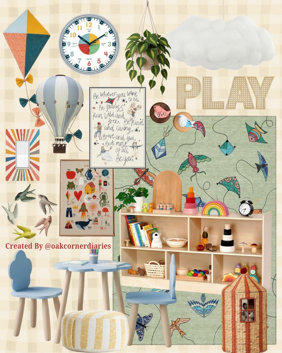A whimsical, gender-neutral playroom inspired by kites, clouds & sweet sparrows 🪁☁️🐦✨ Montessori-inspired decor, natural wood, and playful details create a timeless space that can grow with your little one. Shop the look on LTK! 

#PlayroomInspiration #PlayroomDecor #KidsRoomDecor #MontessoriPlayroom #GenderNeutralNursery #GenderNeutralPlayroom #WhimsicalDecor

#LTKHome #LTKKids #LTKSaleAlert