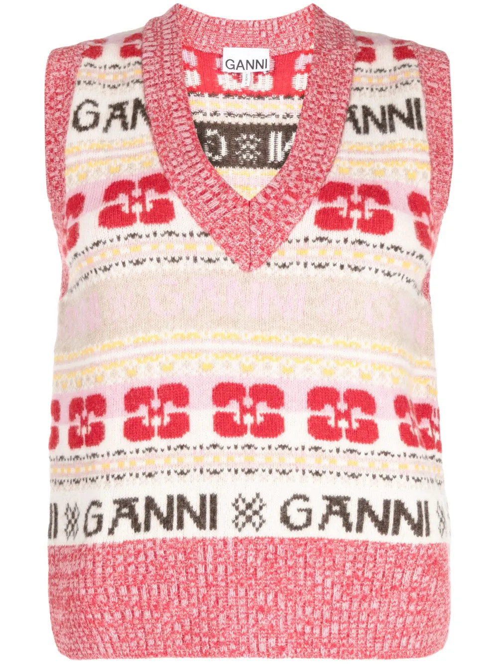 GANNI 인타르시아 니트 로고 베스트  - Farfetch | Farfetch Global