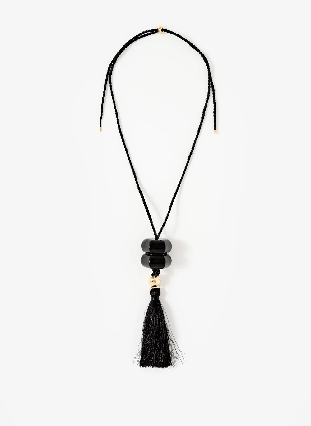 Black Resin Tassel Pendant Necklace | Mint Velvet