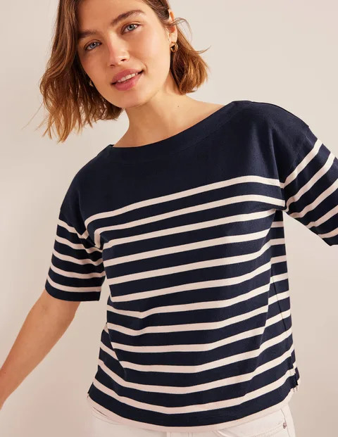 Boat Neck Striped T-Shirt | Boden (UK & IE)