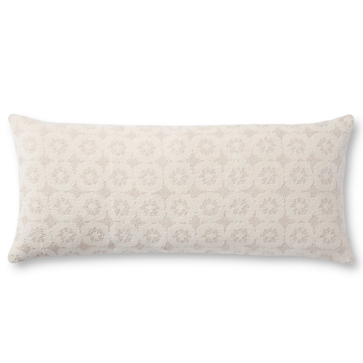 Ava Pillow PMH-0033 Ivory Cotton Striped | Rugs Direct