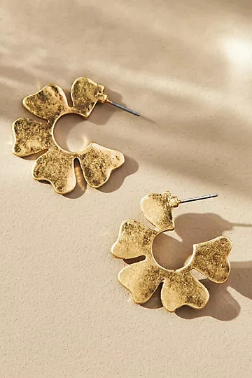 Cut-Out Floral Hoop Earrings | Anthropologie (US)