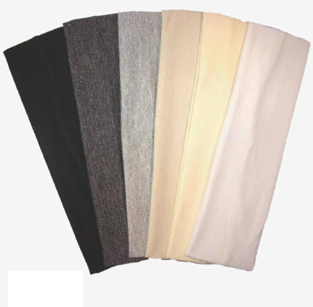 Cotton Headbands 6 Pack Stretch Elastic Yoga Soft and Stretchy Sports Fashion Headband for Teens ... | Amazon (US)
