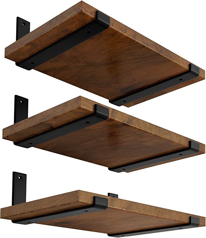 LEOPO Shelf Brackets for 8 inch Shelves, Floating Shelf Brackets for DIY, 1/5 inch Thick Heavy Du... | Amazon (US)