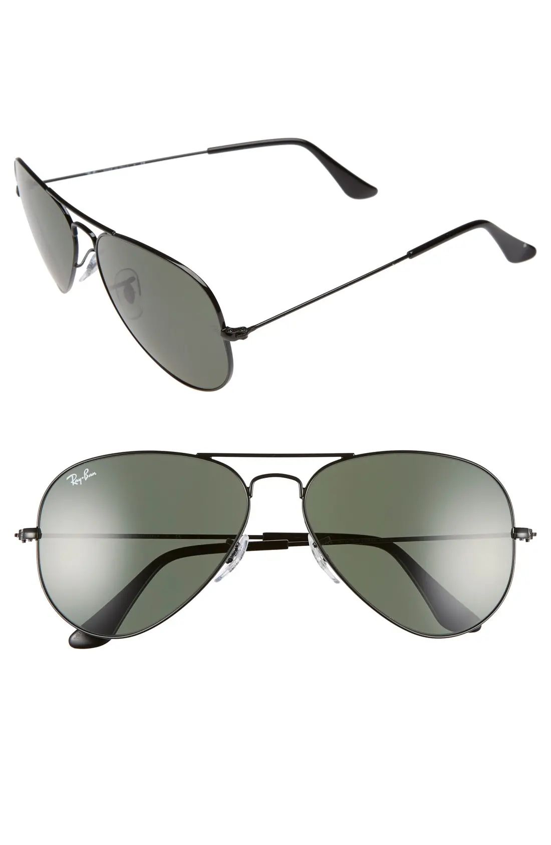 Ray-Ban Standard Original 58Mm Aviator Sunglasses - Black | Nordstrom