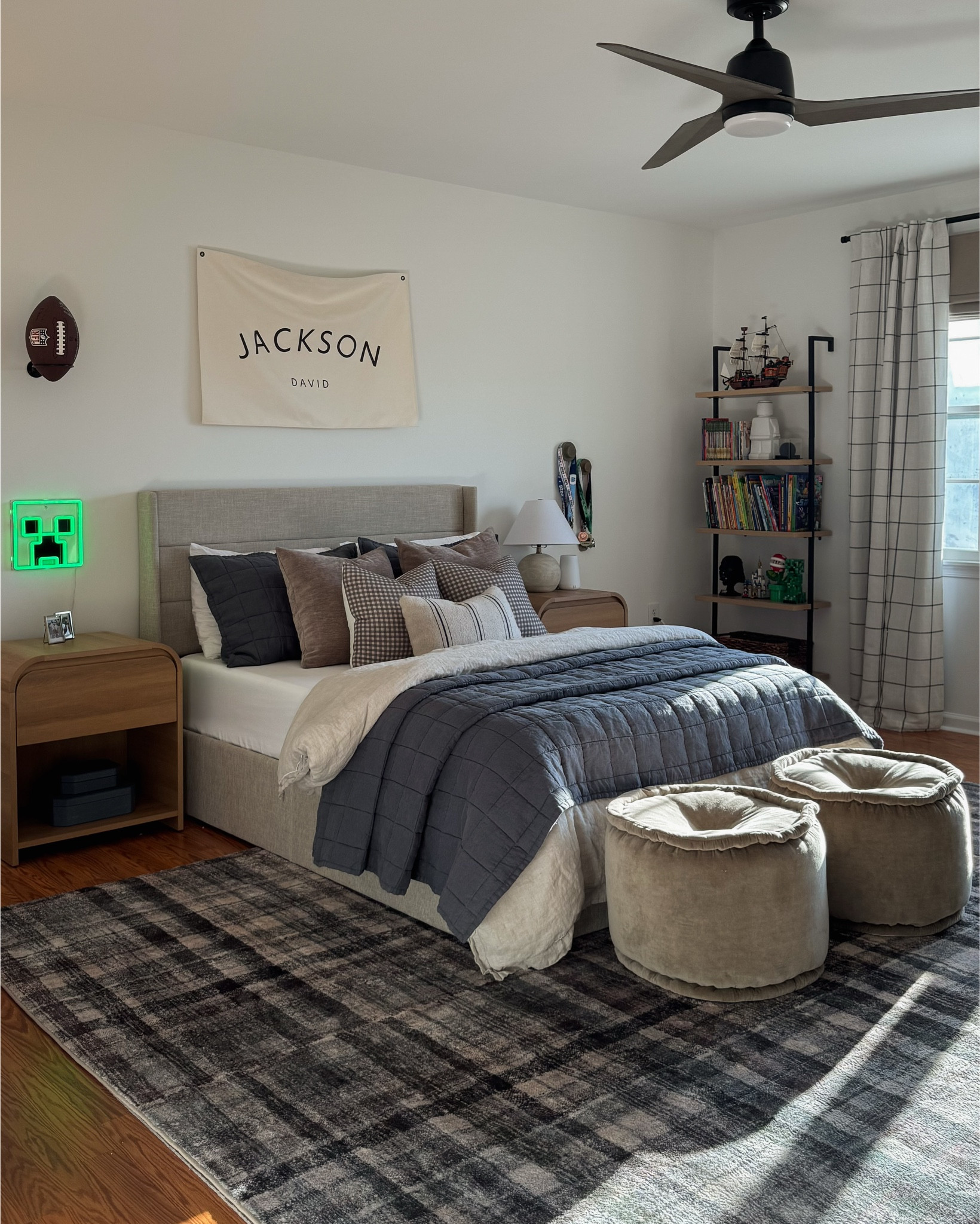 Boys room, kids bedroom, toddler bedroom, teen boy room, bedroom rug, kids nightstand, Minecraft bedroom, bedroom curtains, shelf decor, kids bedroom dresser, table lamp 

#LTKHome #LTKKids