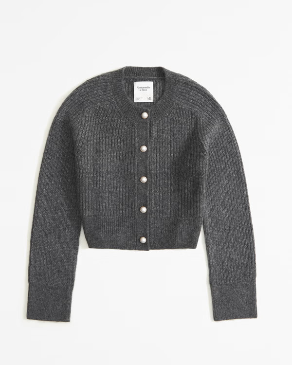 Crew Pearl Button Cardigan | Abercrombie & Fitch (US)