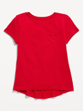 Softest Short-Sleeve Heart-Pocket T-Shirt for Girls | Old Navy (US)