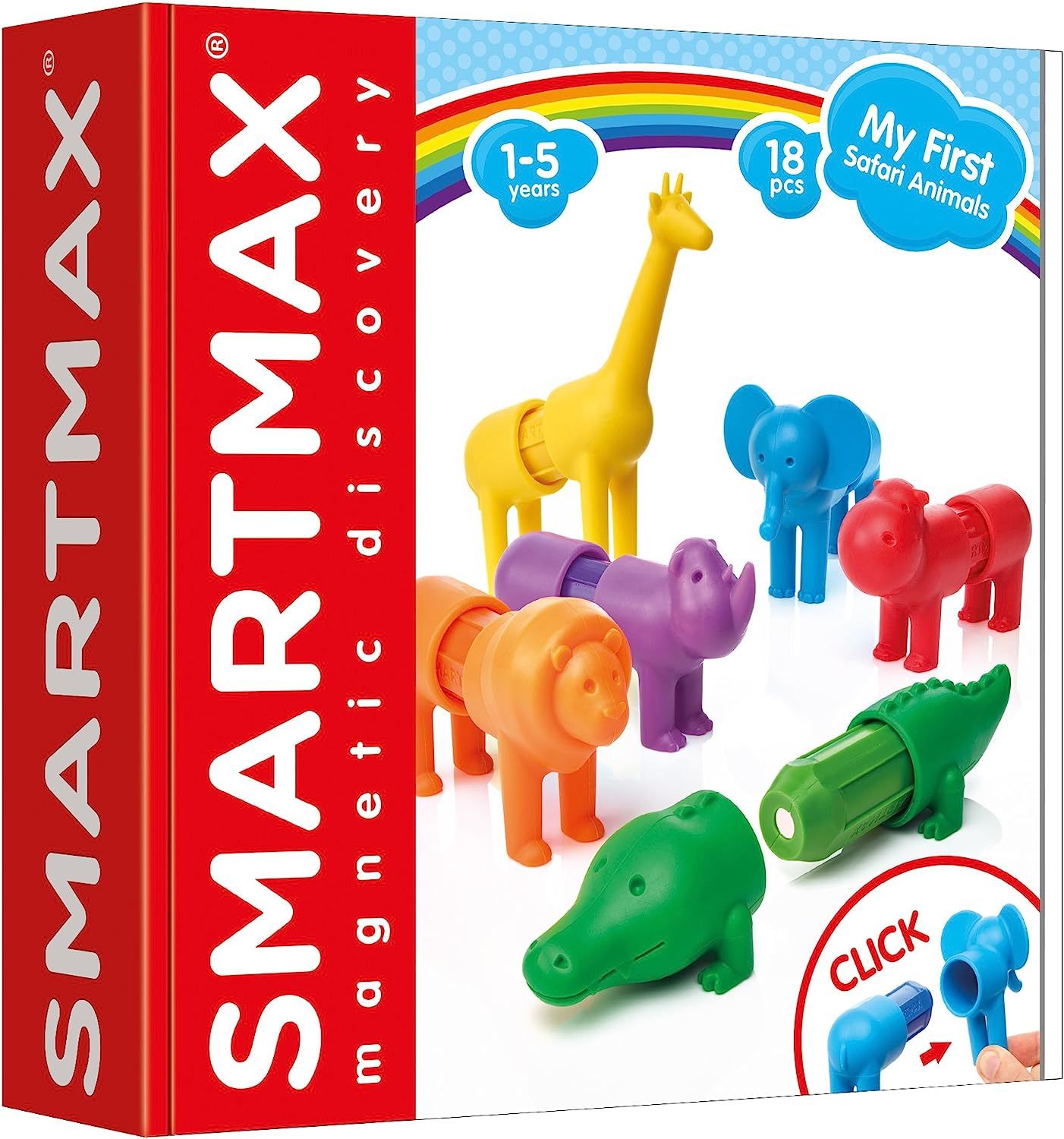 SmartMax My First Safari Animals STEM Magnetic Discovery Building Set with Soft Animals for Ages ... | Amazon (US)