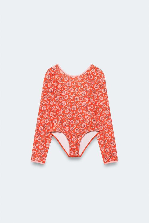 4-14 YEARS/ LONG SLEEVE FLORAL SWIMSUIT LIMITED EDITION | Zara US
