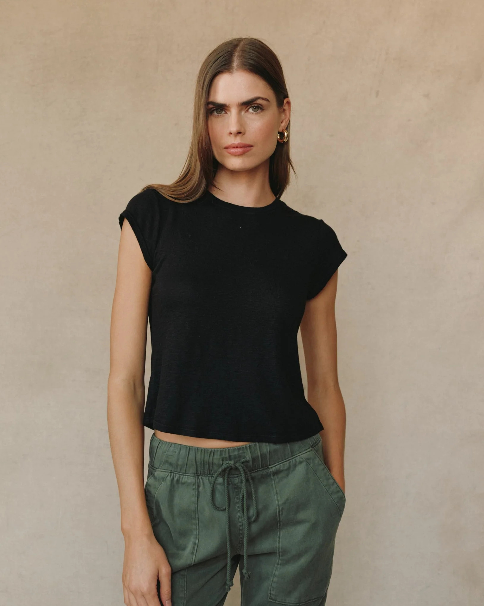 Baby Crew Tee in Black - Comfortable Everyday Wear - Bella Dahl | Bella Dahl
