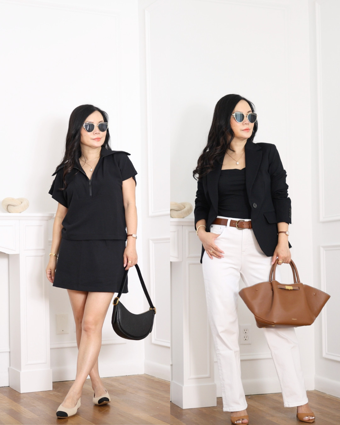 These SPANX pieces are so slimming and comfortable! Use my code: CHIXSPANX for 15% off first purchase+ free shipping.
SPANXshape™ Authentic 360 90s Straight Leg Jeans. Wearing petite size S, high rise, 27 inseam. Slightly relaxed fit, perfect for everyday wear. Wearing petite small, looks good for flats or heels.
Pairing with Ponte Tailored Blazer, wearing XS, hip length, flattering for shorter frame.
SPANX AirEssentials® French Rib Short Sleeve Zip Top, comes in black and beige, no need to tuck, wearing XS, easy everyday wear but feels put-together.
SPANX AirEssentials® French Rib Skort, 15”, so leg elongating-highly recommend you get both top and skort for the matching look! Suggest to size up.
@Spanx #SpanxPartner #ad #petitestyle
 

 #LTKOver40 #LTKPetite