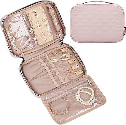 BELALIFE Travel Jewelry Organizer, Portable Jewelry Storage Case for Earrings, Rings, Necklaces, ... | Amazon (US)