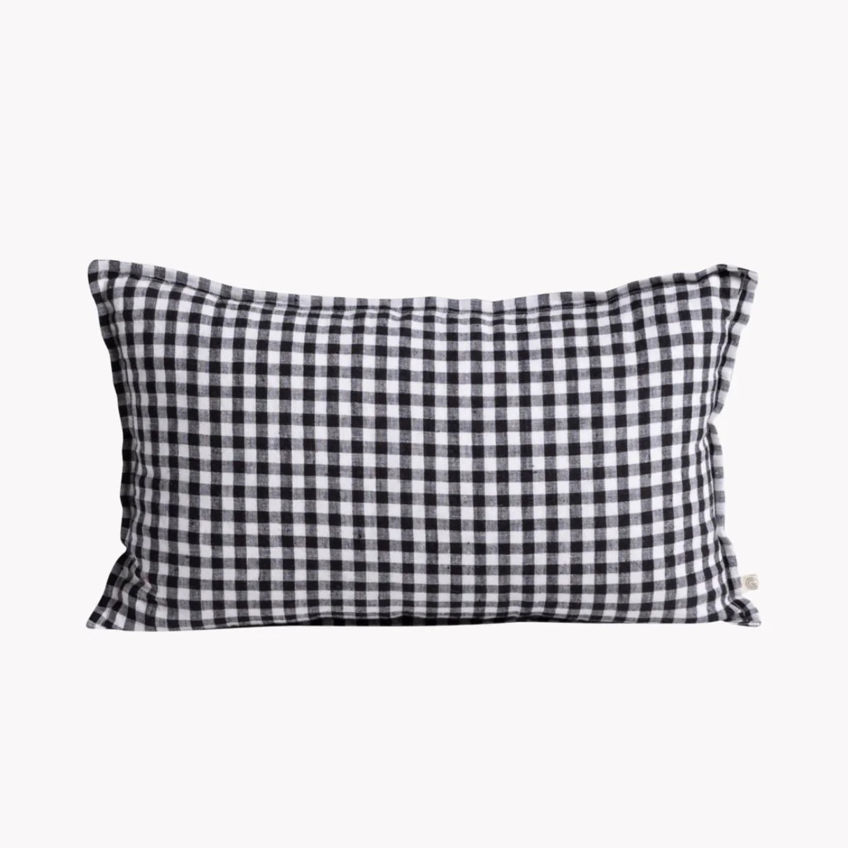 Cotton Black Gingham Throw  Pillow | Katel Home
