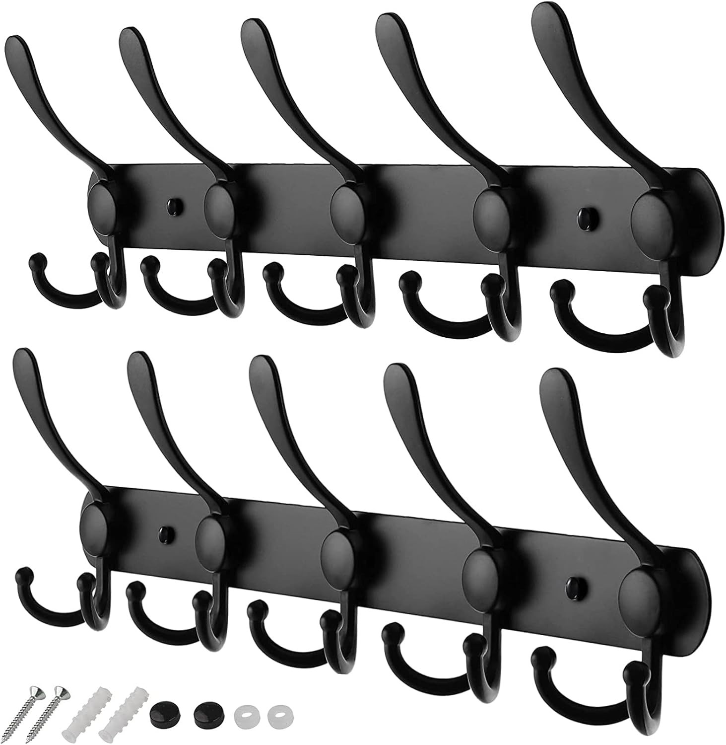 GlazieVault Coat Rack Wall Mount - Stainless Steel Coat Rack (2 Pack) - Heavy Duty Coat Hooks Wal... | Amazon (US)