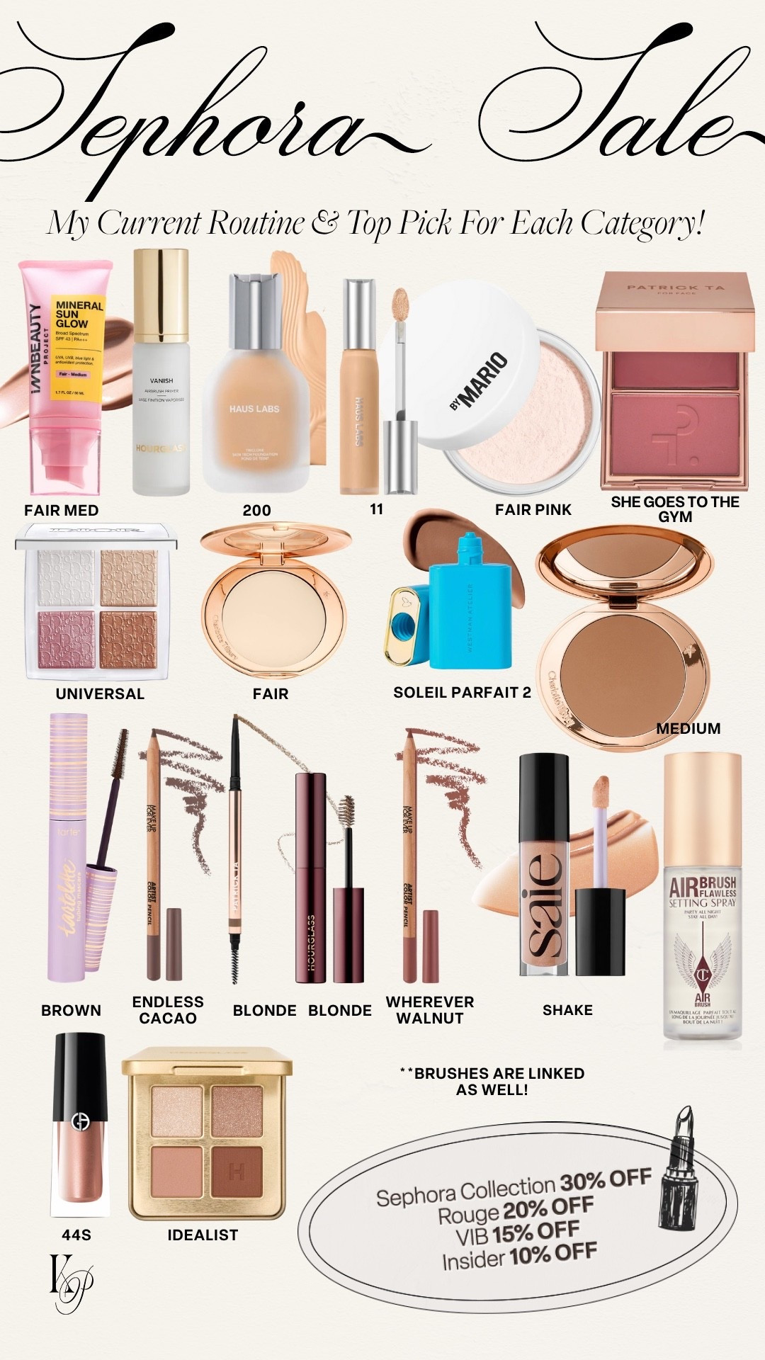 Sephora Sale - My Current Routine & Top Pick for Each Category! Code EVERYTHING for discount! #kathleenpost Beauty Routine, Makeup Routine, beauty faves, fall face routine