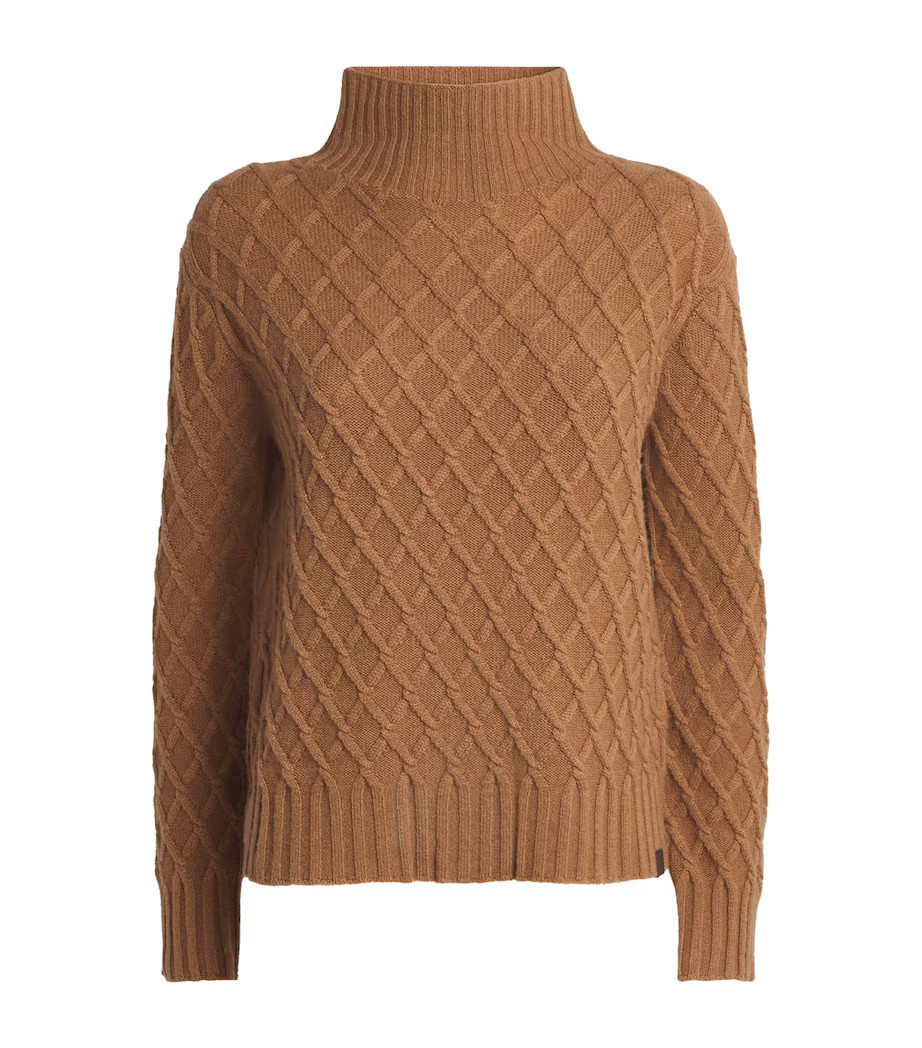 Camel Fur Jacquard Rollneck Sweater | Harrods