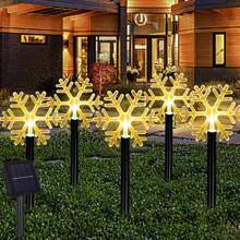 Pack Solar Christmas Candy Cane Lights Tree Snowflake Christmas DecorationsSolar Christmas Decorations Waterproof Pathway Markers Lights Outdoor Chris | SHEIN