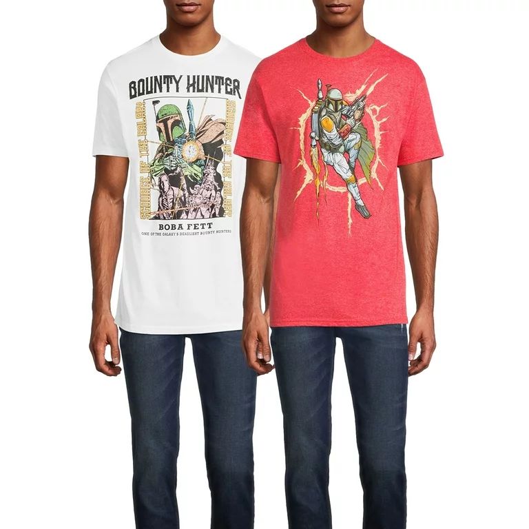 Star Wars Men's & Big Men's Deadliest Boba Fett Graphic Tee Shirts , 2-Pack, Sizes S-3XL, Star Wa... | Walmart (US)